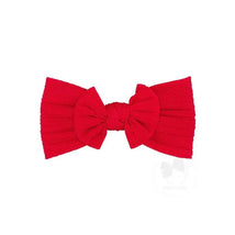 Wee Ones - Soft Cable Knit Nylon Baby Band With Matching Bowtie, Red Image 1