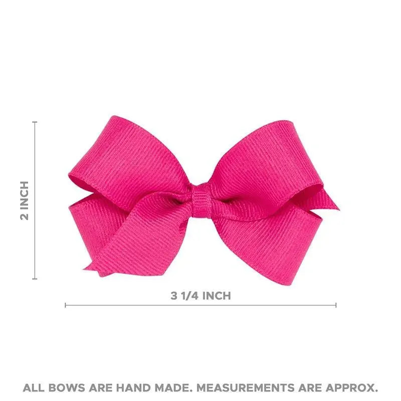 Wee Ones - Two Mini Moonstitch Grosgrain Bows, Mini, White/Millennium Blue and Light Pink Image 5