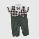 Will' Beth - Baby Green Playd Boys Romper Image 1