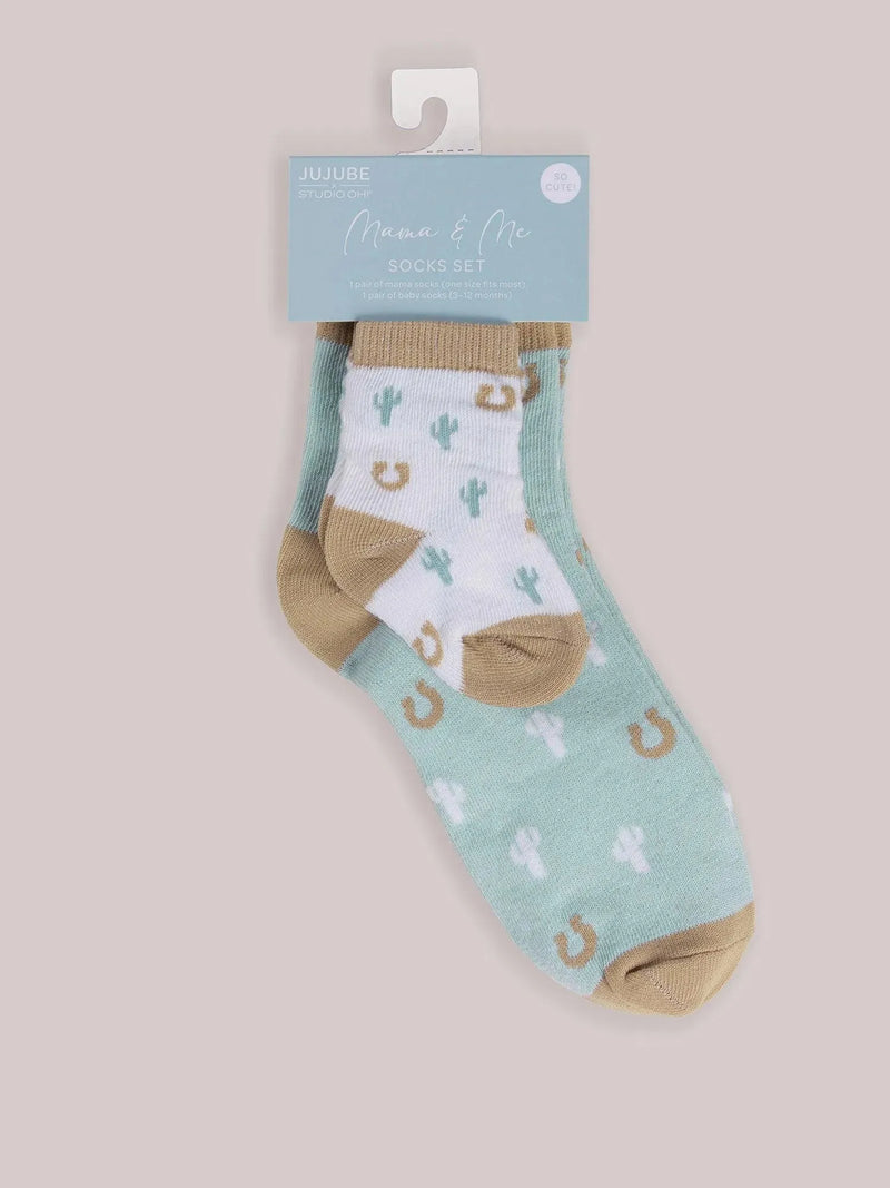 Mama & Me Socks - Howdy Partner Blue